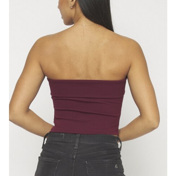 Oboe Wine Cropped Butterfly Top - Picture 10 of 10